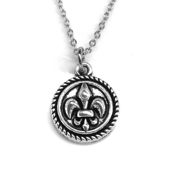 Fleur De Lis Charm Pendant Necklace - Picture 1 of 1